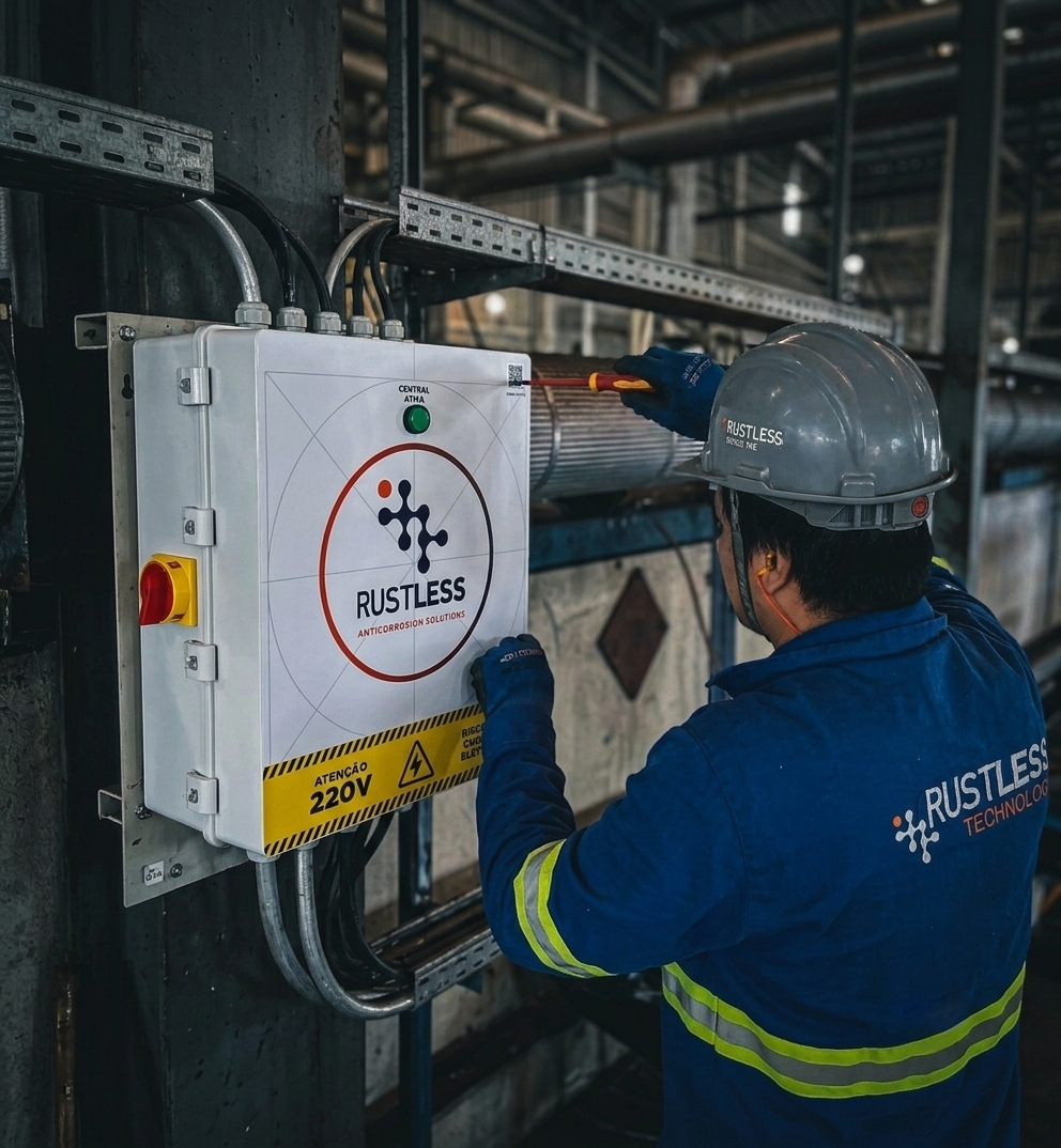 Rustless system installed on an industrial asset